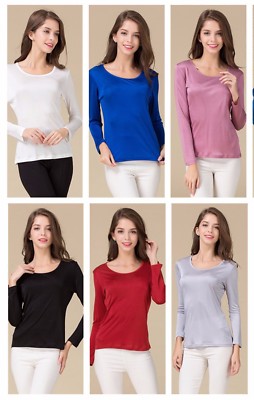 women's silk thermal tops