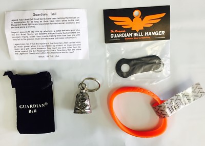 ANGEL LOVE GUARDIAN BELL COMPLETE MOTORCYCLE KIT W/BLACK HANGER & WRISTBAND