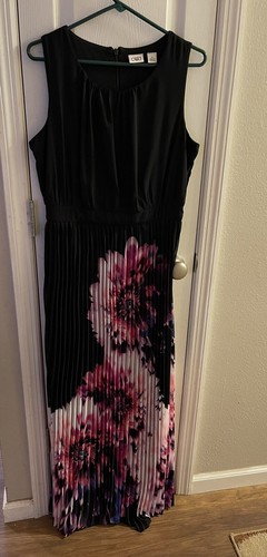 Cato Dress Women's Size 10 Black Floral 