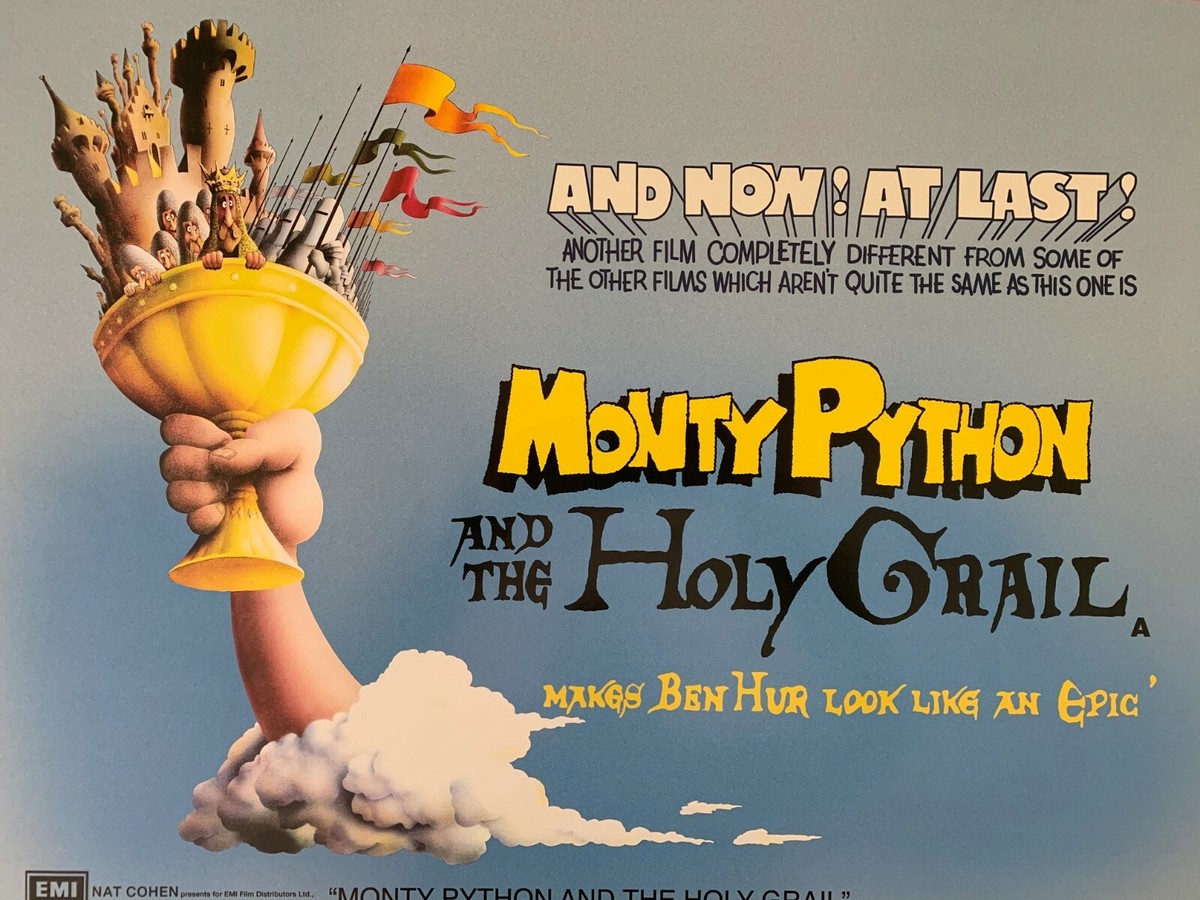 Monty Python 年代物 ポスター 海外製 vintage poster MONTY PYTHON and the Holy Grail' 1975 British-Quad Movie
