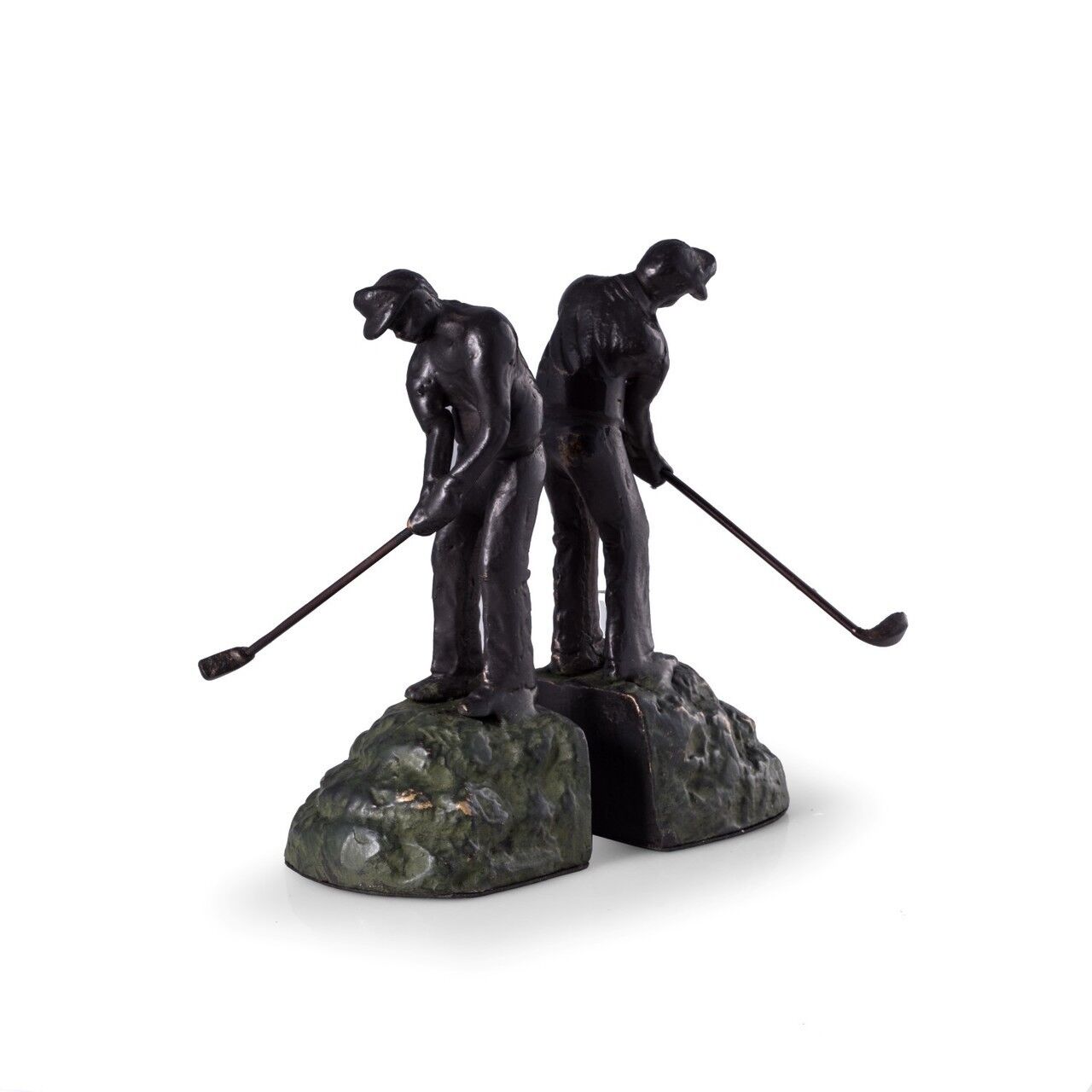 Paloma Collection AJ-R19G Cast Metal Golfer Bookends with Finish Patina GORĄCE, nowe