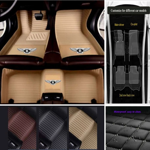 For Bentley All Model Car Floor Mats Waterproof Front & Rear Custom Auto Carpets - Imagen 6 de 34