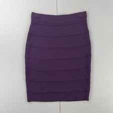 M S Skirt 12 Purple Midi Womens Stretch