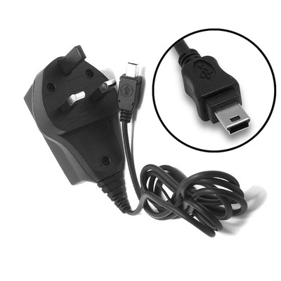 Vida IT Mini USB Typ B AC Netz Ladegerät für Handy UK Stecker schwarz