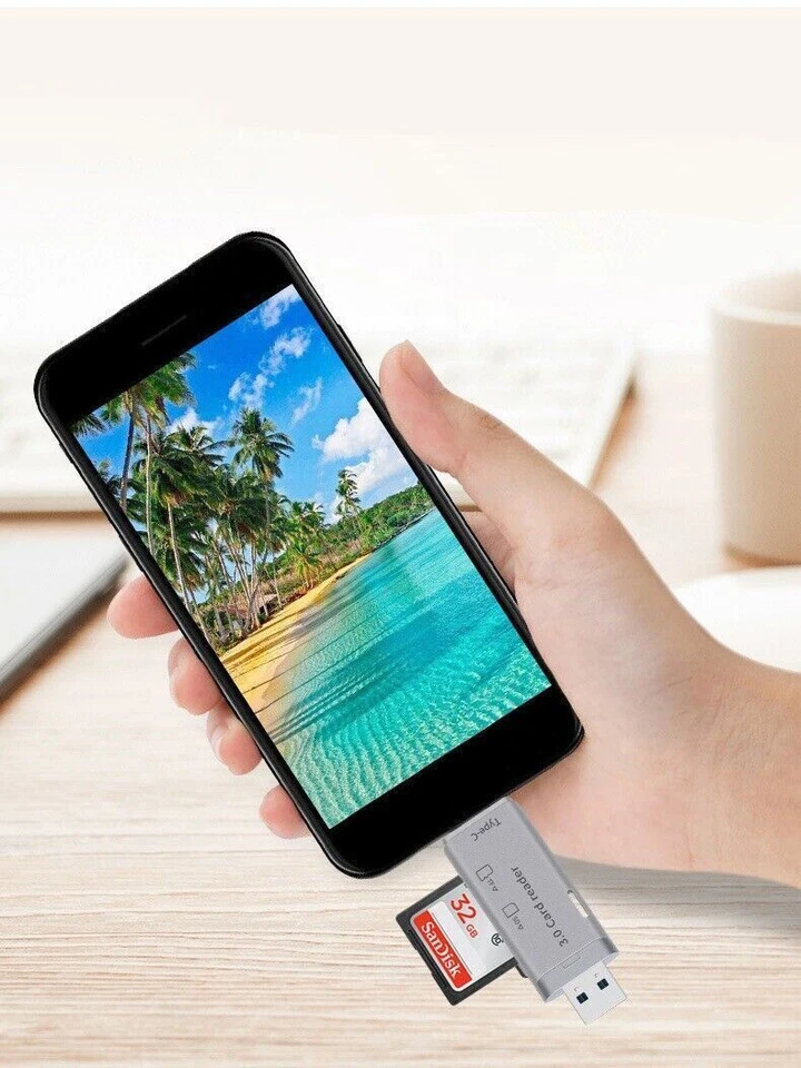 Type C Micro USB SD Card Reader Adapter to USB 3.0  USB A Converter Macbook Mini - Image 4 of 4