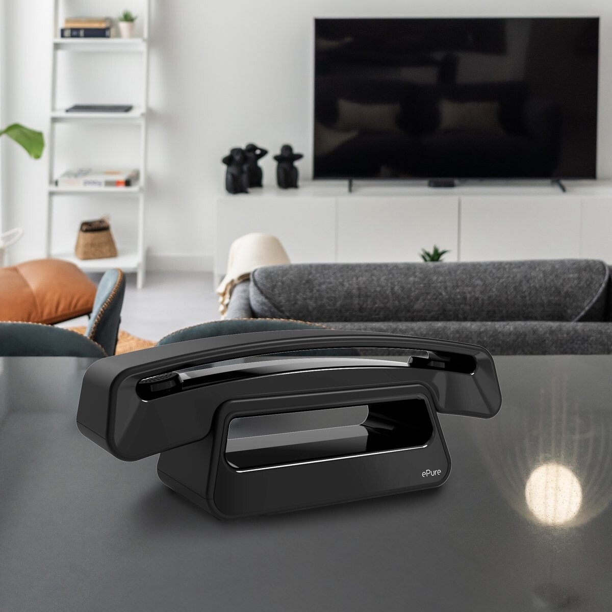 TELEFONO CORDLESS DECT PORTATILE ALCATEL EPURE3 NERO ELEGANTE RAFFINATO VIVAVOCE