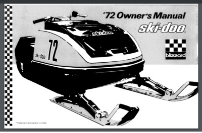 1972 Ski-doo Blizzard Snowmobile owners manual 18 pages comb bound