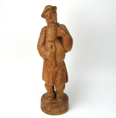 Alte Holz Figur handgeschnitzt Trinker Handarbeit Hand-Carved Wood Figurine 34cm - Bild 1 von 4