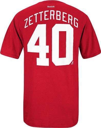 Detroit Red Wings NHL Henrik Zetterberg #40 Red Name and Number T