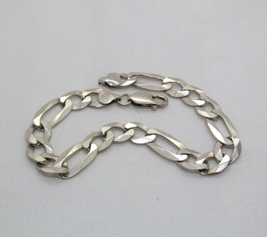 アクセサリー 80s ITALIAN VINTAGE SILVER925 BRACELET Vintage 925 Sterling Silver Italy Cuban 9.7mm Wide Link Bracelet
