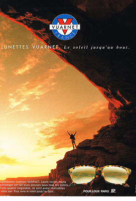 REKLAME WERBUNG 074 1992 VUARNET für POUILLOUX PARIS Sonnenbrille