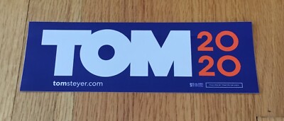 Tom Steyer NextGen America Official 2020 President Campaign Bumper Sticker Blue
