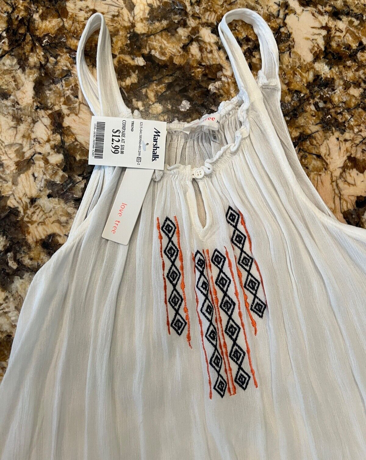 New With Tags Love Tree Happens Women's Tank Top Large White Flowy