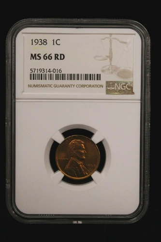 1938 NGC MS66 RD Wheat Penny 1C  (021PID)