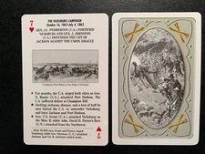 Swap Playing Card  CIVIL WAR BATTLES   Seven of Hearts  VICKSBURG CAMPAIGN
