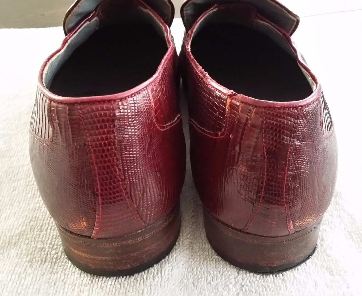 John Weitz Genuine Lizard Shoes Size 8.5 Mens Loafers Slip 