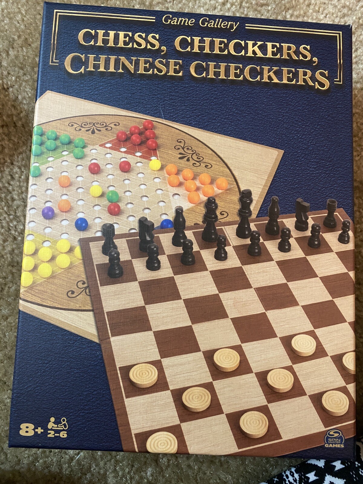 Game Gallery Chess Checkers Chinese Checkers Board Game Set 100% ...