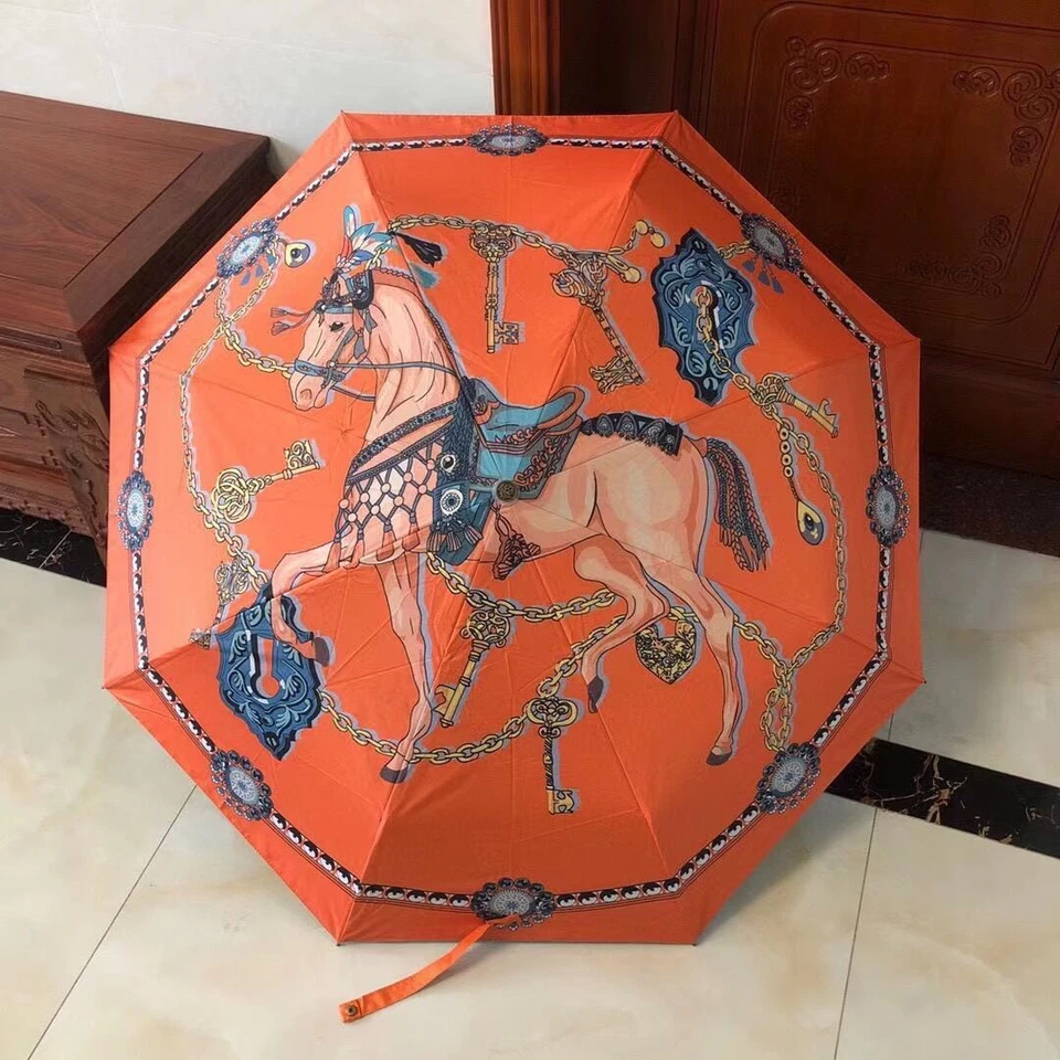 Parasol plegable portátil a prueba de viento para lluvia con protección UV para caballos al aire libre Foto 4 de 4