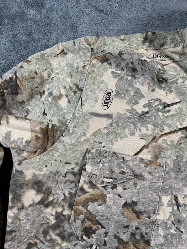 Camisa Camuflada Mesa Oculta Para Hombres L-T Sombra Desierto Manga Larga Botón U Árbol Naturaleza Foto 3 de 4