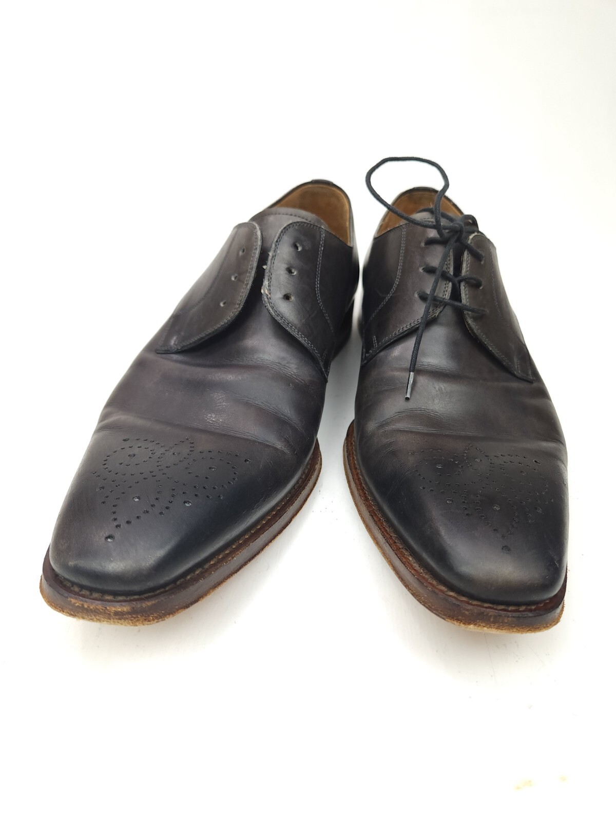 SAOLA Scarpe eleganti Magnanni Gerardo uomo 9 5 M marrone grigio derby medaglione pelle