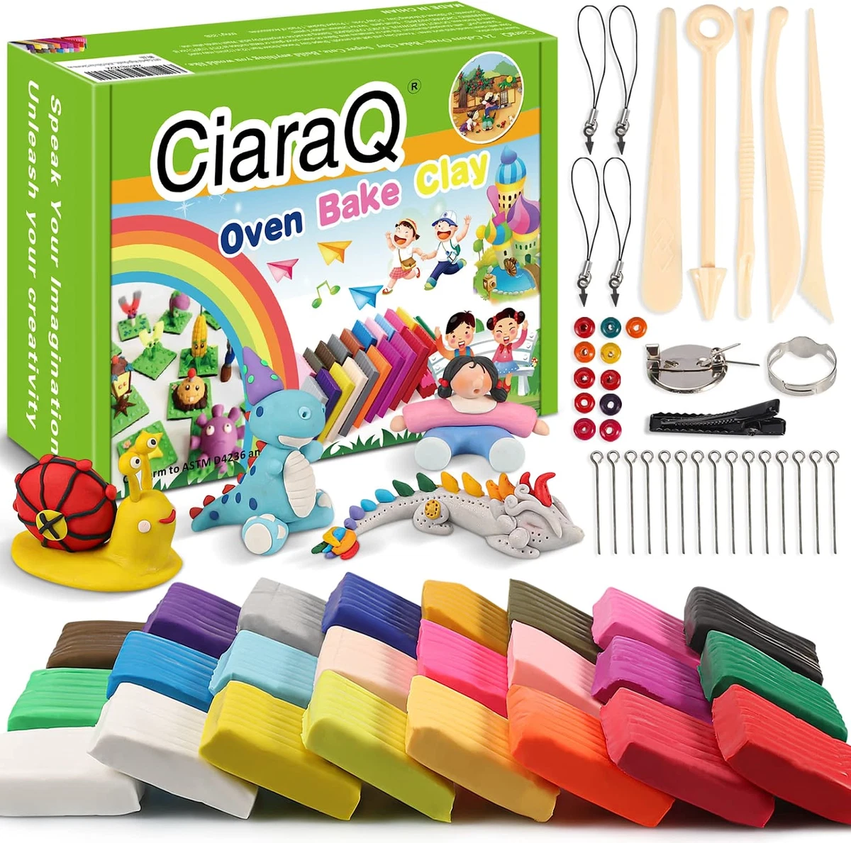 Buy Polymer Clay Kit, Oven Bake Modeling Clay for Adults and Kids, Polymer  Clay Starter Kit, Modeling Clay Set, Non-Toxic DIY Modeling Clay Assorted  with Sculpting Tools. Great for Kids, Beginners, Artists