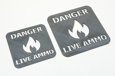 Caution Spray Stencil for Ammunition Boxes - Danger Live Ammo Warning