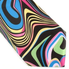 Barry Wang Bold Multicolor Psychedelic Waves Stripes 60"x3.5" Long Crazy Party