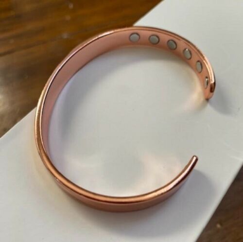 Pure Copper Bracelet 12 Powered Magnets Fashion Arthritis Men Women Cuff New - Picture 1 of 7