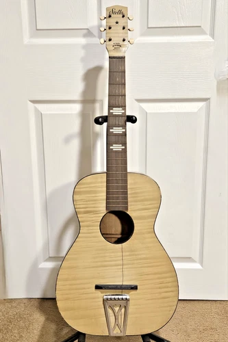 1960 Harmony Stella Acoustic Guitar - H930 - Blond Faux Flame - Parts or Repair