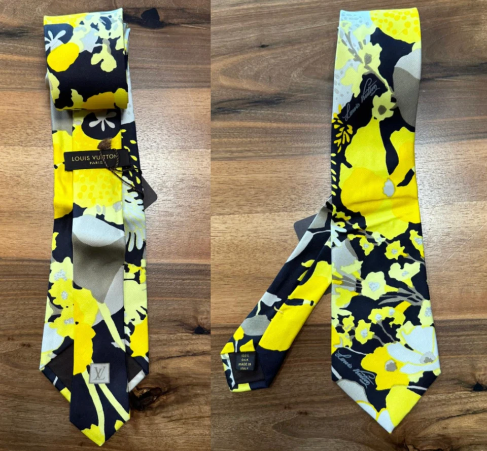LOUIS VUITTON CLASSIC TIE KRAWATTE SILK RARE RETRO SEIDE MADE IN ITALY NEW - Bild 3 von 4
