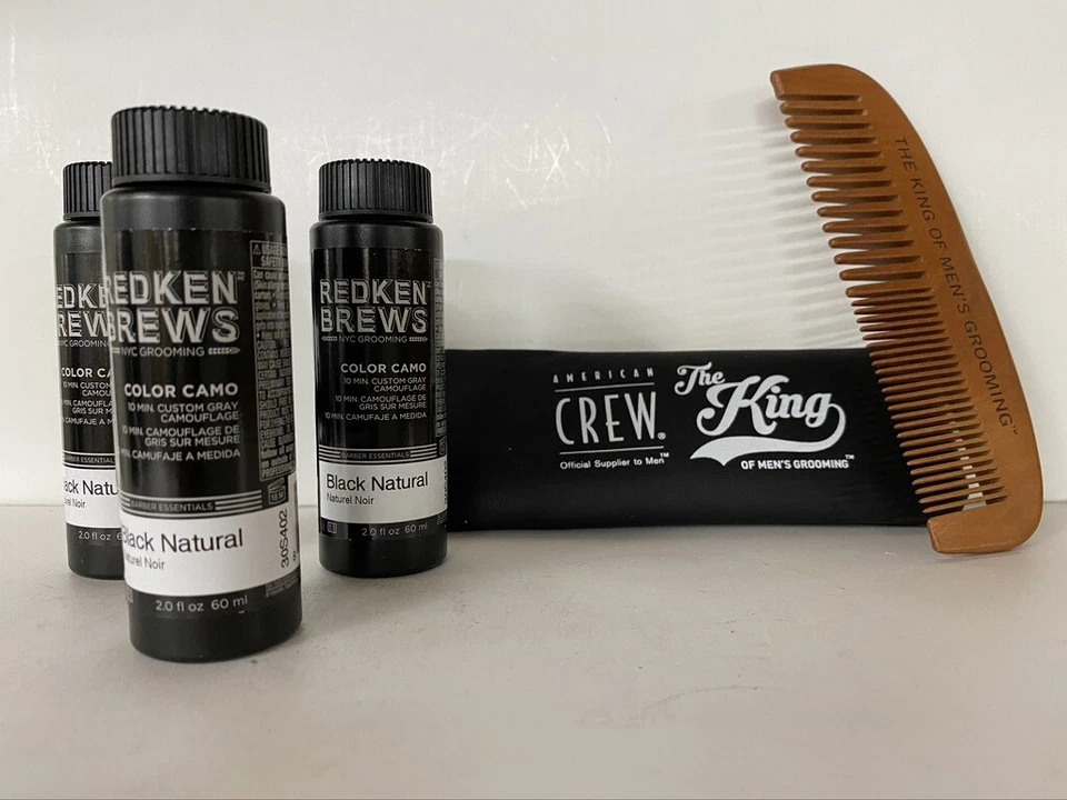 3 бутылки REDKEN для мужчин 5 минут цвет камуфляж черный натуральный и расческа - Изображение 3 из 3