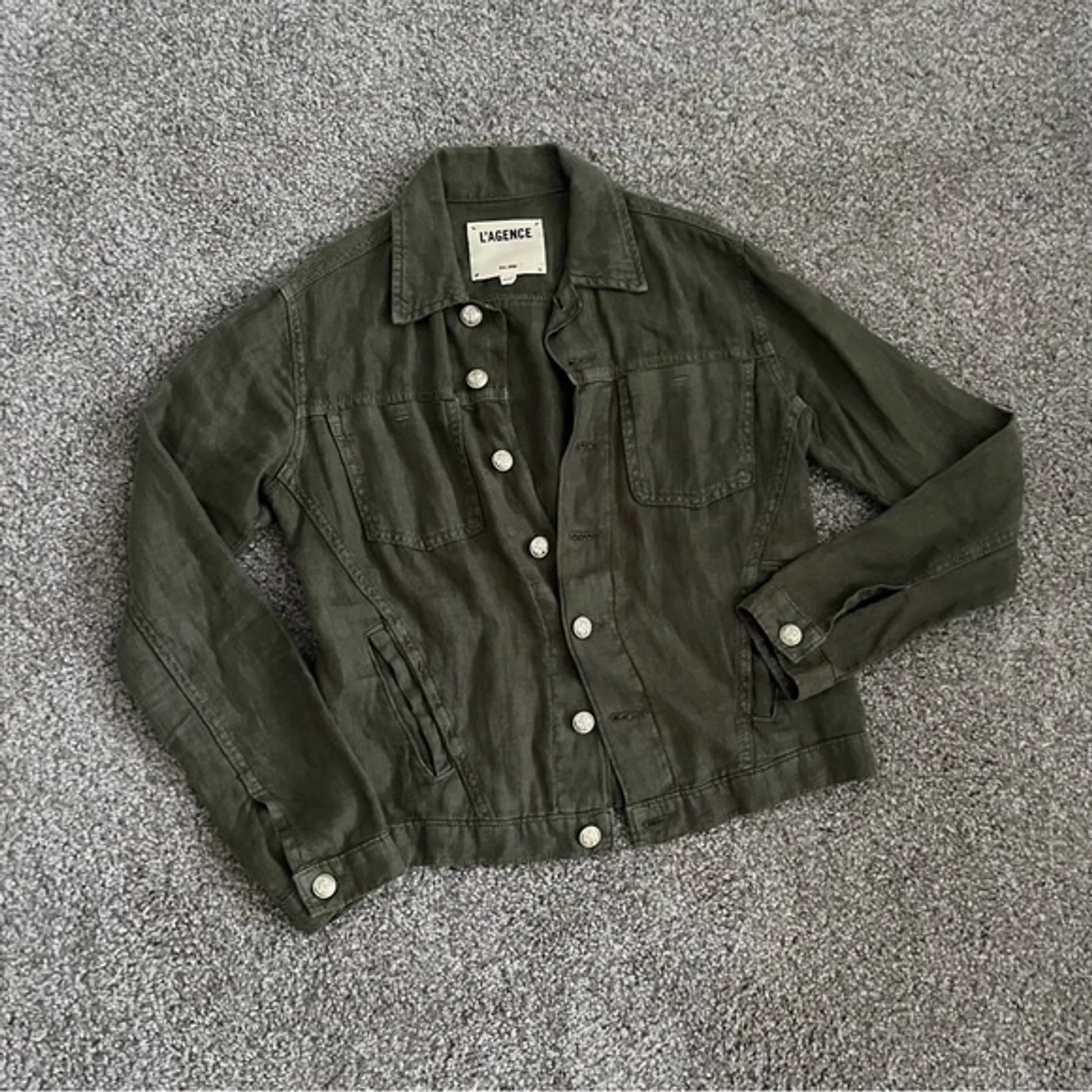 L’AGENCE Giacca Lino Verde Celine