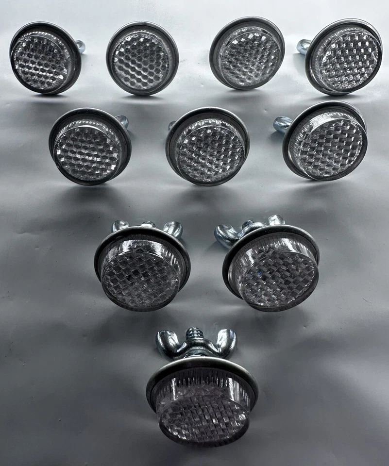 Lote de 20 ~ Placa de Licença Industrial Golias 1" Refletores Redondos Transparentes - Imagem 2 de 4