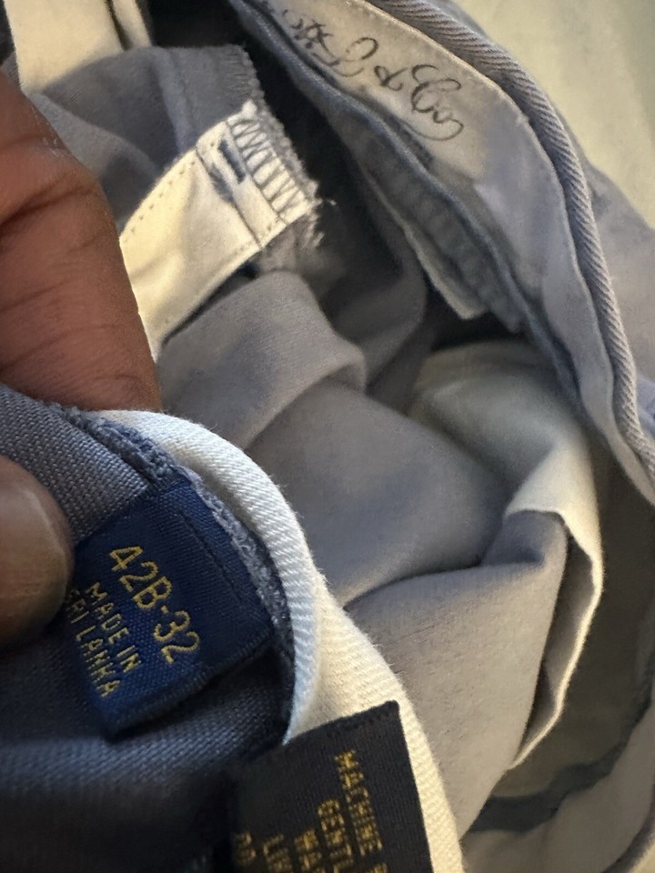 Polo Ralph Lauren Stretch Straight Fit Hudson Blue Pants Mens Size 42