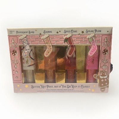 Too Faced Christmas Better Not Pout But If You Do .48 oz Travel Lip Gloss Set 4