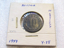 1949 Austria 10 Groschen unc Zinc Coin