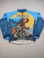Alloy Cycling Wear Jacket Mens Small Major Taylor Black Cyclone Blue Graphic