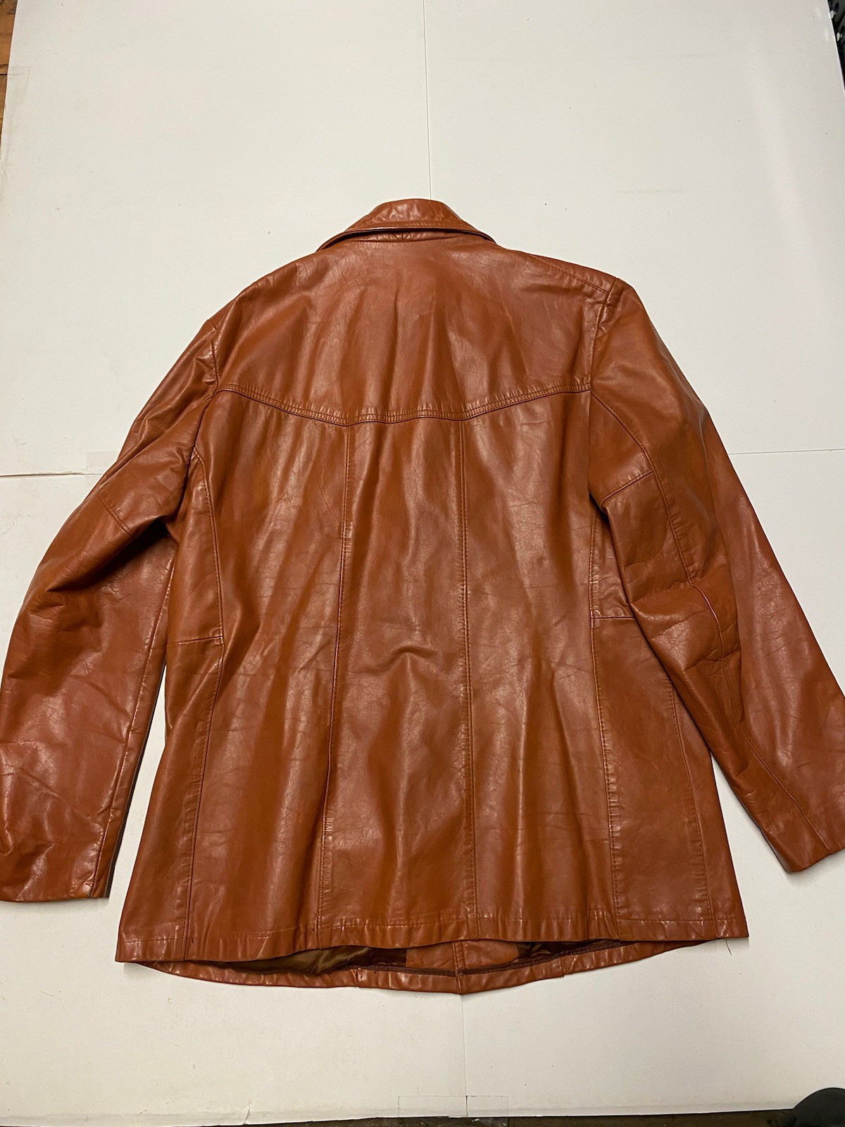 Schott Bros Leather Jacket Mens 46L Brown Sportswear Made USA