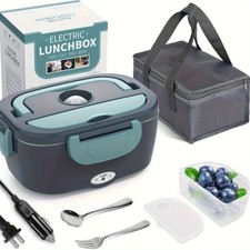 Porta Pranzo Elettrico Portatile 1,5L, 60W Scaldavivande per Auto, Casa, Camionisti