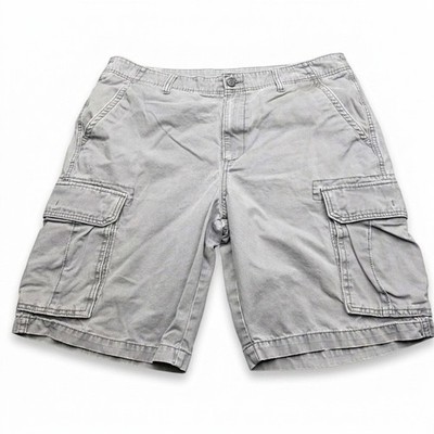 Men's Old Navy Core Broken In Cargo Shorts 38 Gray Stone Casual Cotton Hiking 10