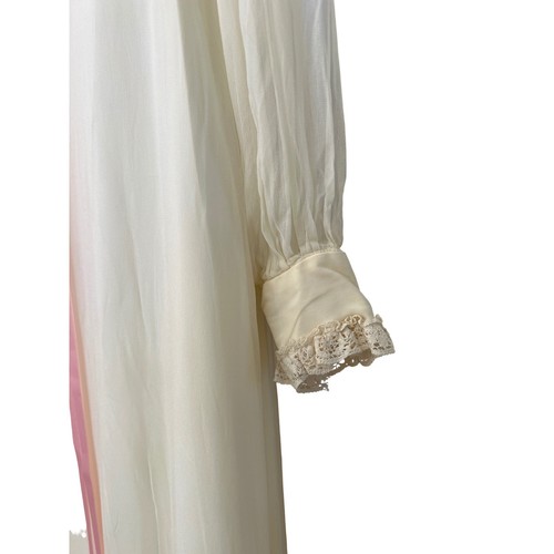 Vintage 70s Embroidered Prairie Maxi Dress Sheer Sleeve ILGWU Romantic Lace, $94.95 - Photo 7