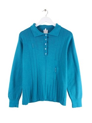 Vintage Womens 90s Half Button Sweater Green M