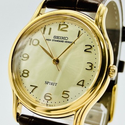 Seiko Spirit High Standard 5E31-6A10 Quartz Champagne Dial Gold-Tone Men