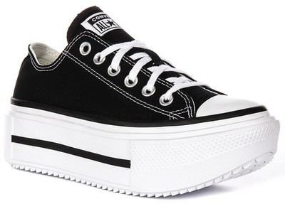 Converse A15490C Ct As Lift Double Stack Damen Sneakers In Schwarz Weiß UK 3 - 8