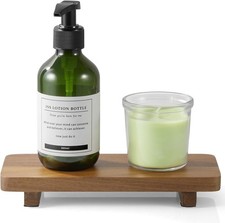 Small Acacia Wood Bathroom Tray Pstal Stand Farmhouse Kitchen Decor