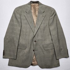 Vtg Chaps Ralph Lauren 40S Gray Green Glen Ch...