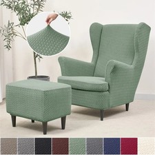 Wing Chair Cover Stretch Wingback Armchair Sofa Slipcover Cushion Protector