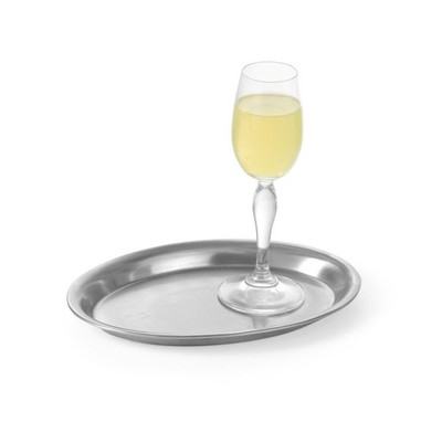Edelstahl-Serviertablett oval 285x220mm spülmaschinenfest HENDI satiniert