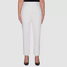 Alfred Dunner Women White Classic Allure Average Length Pants Plus Size: 22W