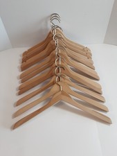 Vintage Adult Wooden Hangers Set Of 12-17" Long. 2
